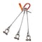 Hsi Three Leg Wire Rope Sling, 5/8 in dia, 12 ft Length, Bolt Anchor Shackle, 10 ton Capacity 300BAS5/8X-12 - alternate 1
